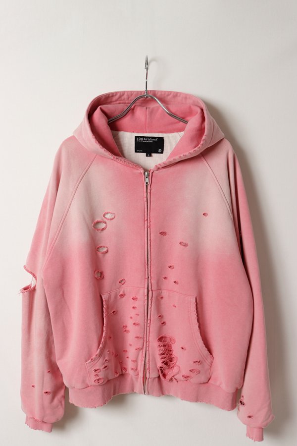 画像1: a good bad influence アグッドバッドインフルエンス AGED DISTRESED ZIP HOODIE{-BFA} (1)