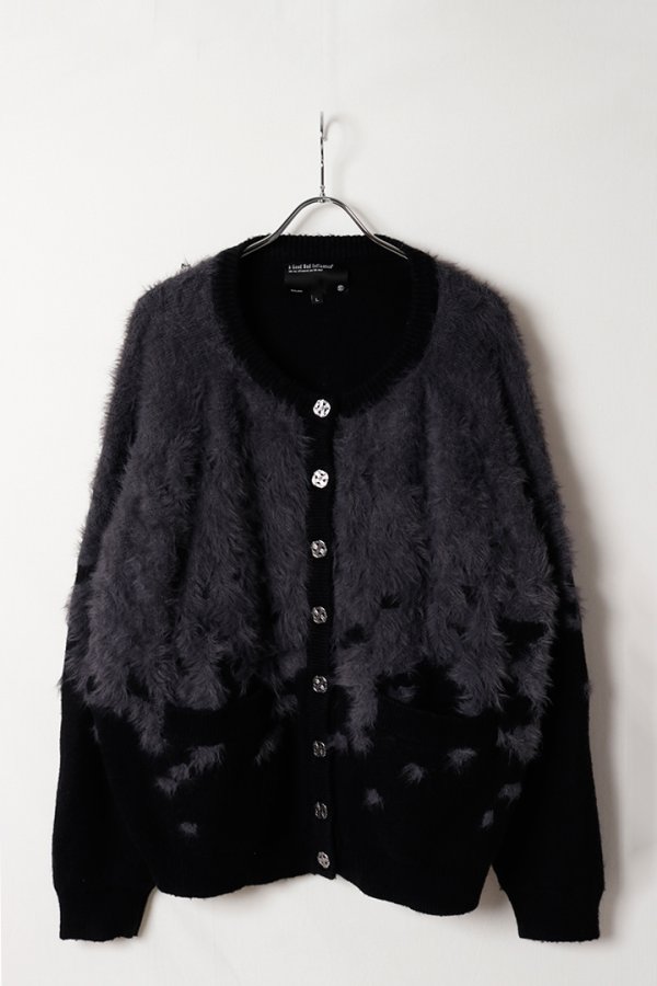 画像1: a good bad influence アグッドバッドインフルエンス SHATTERED DUAL YARN SHAGGY CARDIGAN{-BFA} (1)