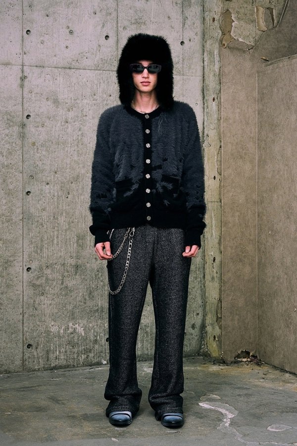 画像7: a good bad influence アグッドバッドインフルエンス SHATTERED DUAL YARN SHAGGY CARDIGAN{-BFA} (7)