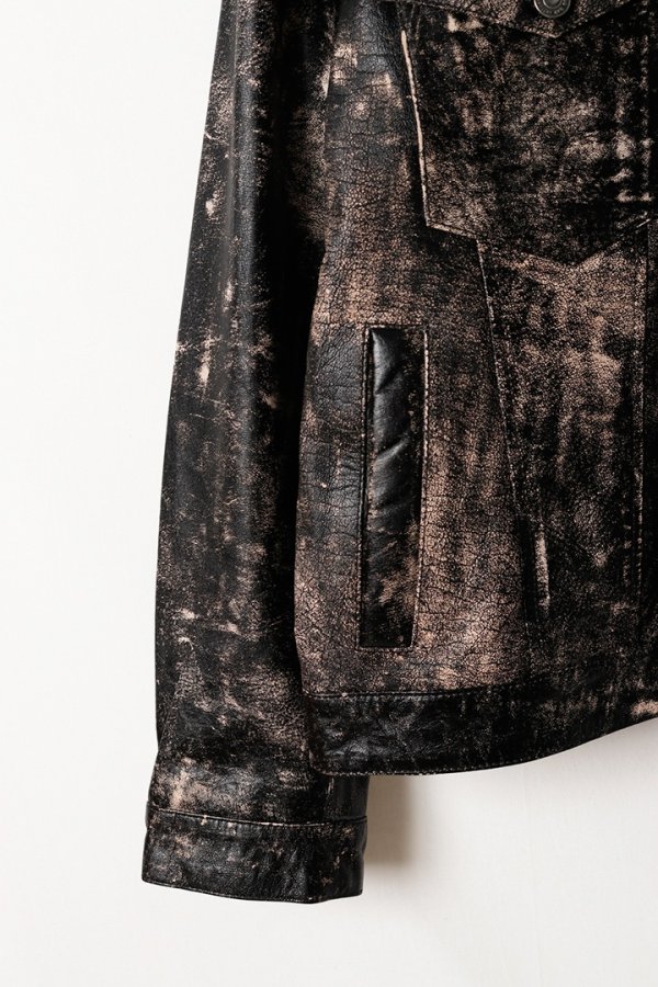 画像4: a good bad influence アグッドバッドインフルエンス VINTAGE AGED LEATHER JACKET{-BFA} (4)