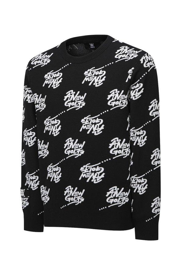 画像3: 【 30%OFF セール57,200円→40,040円】 アニュー ゴルフ ANEW GOLF M ロゴ パターン ジャカード プルオーバー{-BDA} (3)