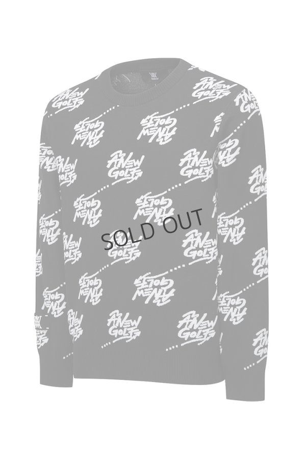 画像3: {SOLD}アニュー ゴルフ ANEW GOLF M ロゴ パターン ジャカード プルオーバー{-BDA} (3)