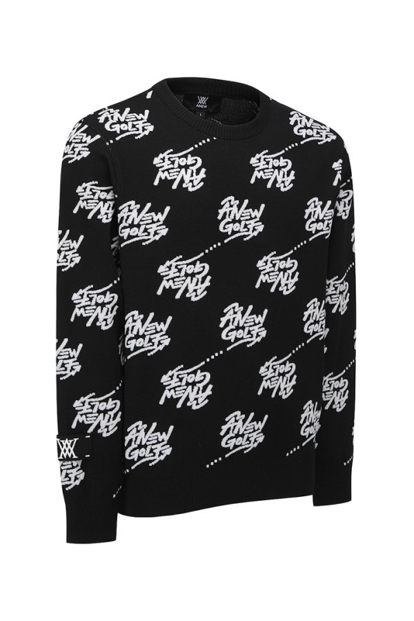 画像4: 【 30%OFF セール57,200円→40,040円】 アニュー ゴルフ ANEW GOLF M ロゴ パターン ジャカード プルオーバー{-BDA} (4)