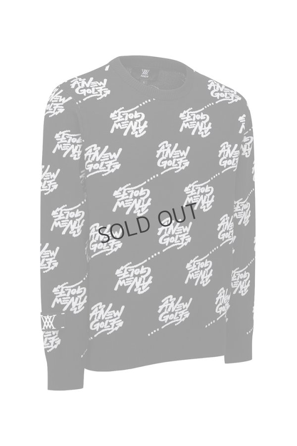 画像4: {SOLD}アニュー ゴルフ ANEW GOLF M ロゴ パターン ジャカード プルオーバー{-BDA} (4)