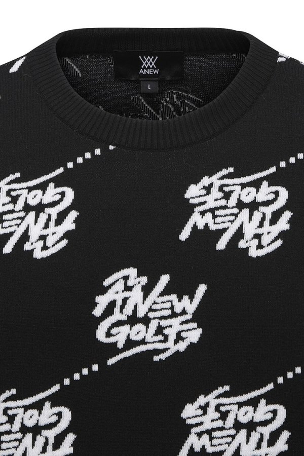 画像5: 【 30%OFF セール57,200円→40,040円】 アニュー ゴルフ ANEW GOLF M ロゴ パターン ジャカード プルオーバー{-BDA} (5)