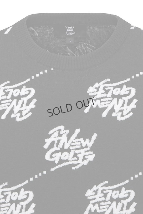 画像5: {SOLD}アニュー ゴルフ ANEW GOLF M ロゴ パターン ジャカード プルオーバー{-BDA} (5)