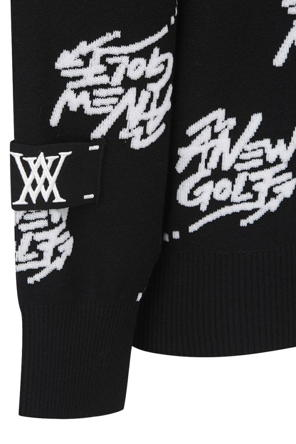 画像6: 【 30%OFF セール57,200円→40,040円】 アニュー ゴルフ ANEW GOLF M ロゴ パターン ジャカード プルオーバー{-BDA} (6)