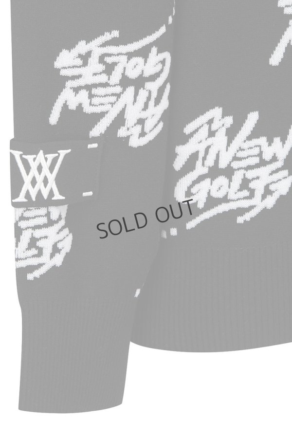 画像6: {SOLD}アニュー ゴルフ ANEW GOLF M ロゴ パターン ジャカード プルオーバー{-BDA} (6)