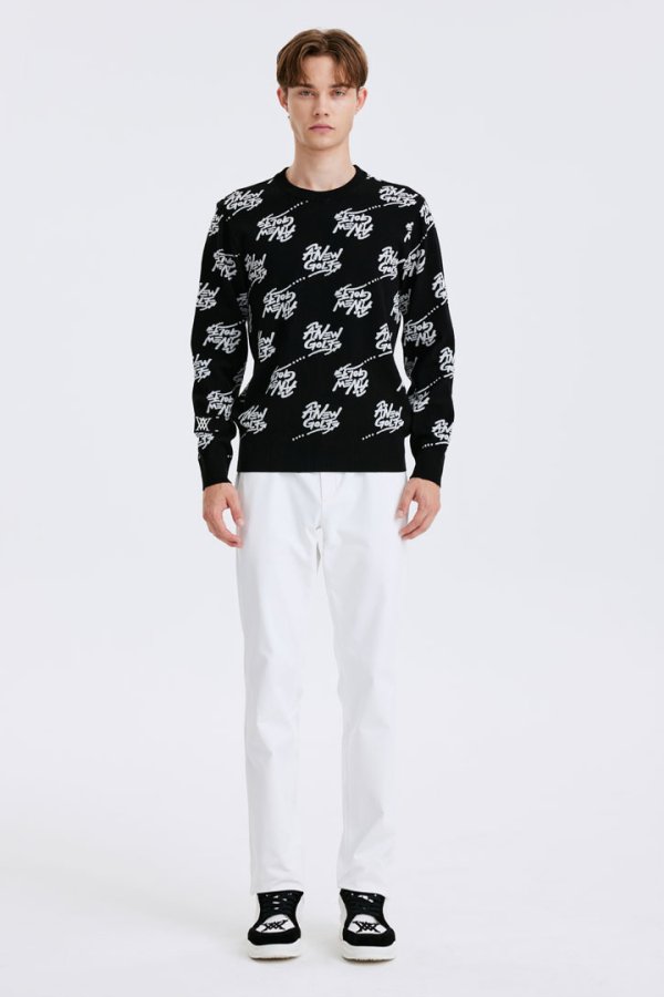 画像8: 【 30%OFF セール57,200円→40,040円】 アニュー ゴルフ ANEW GOLF M ロゴ パターン ジャカード プルオーバー{-BDA} (8)