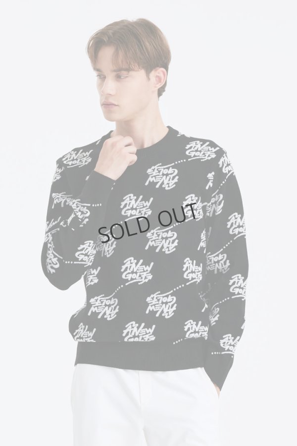 画像9: {SOLD}アニュー ゴルフ ANEW GOLF M ロゴ パターン ジャカード プルオーバー{-BDA} (9)