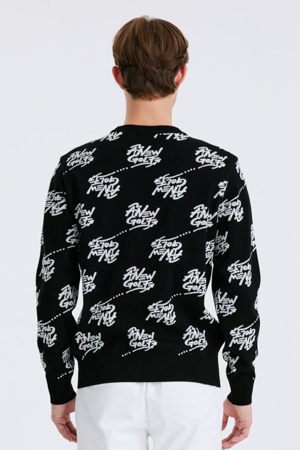 画像10: 【 30%OFF セール57,200円→40,040円】 アニュー ゴルフ ANEW GOLF M ロゴ パターン ジャカード プルオーバー{-BDA} (10)