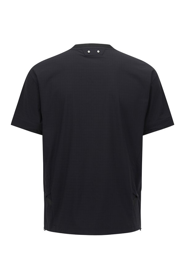 画像2: アニュー ゴルフ ANEW GOLF MEN WOOVEN MIX CREW NECK{AGFMMTS86-BFS} (2)