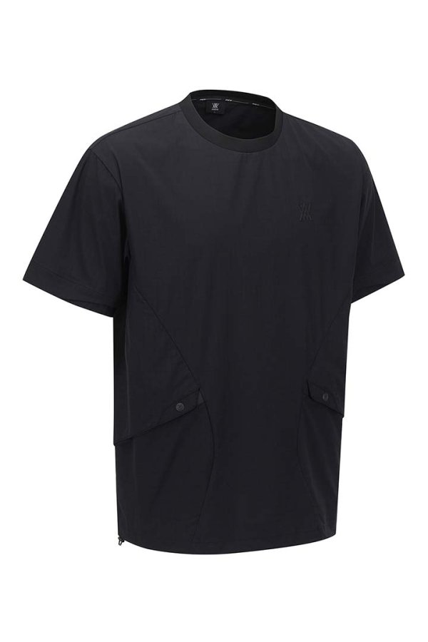 画像4: アニュー ゴルフ ANEW GOLF MEN WOOVEN MIX CREW NECK{AGFMMTS86-BFS} (4)