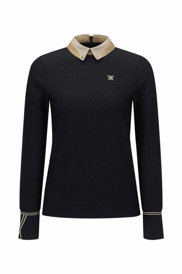 画像1: アニュー ゴルフ ANEW GOLF WOMEN FA BACK ZIP LONG T-SHIRT{-BEA} (1)