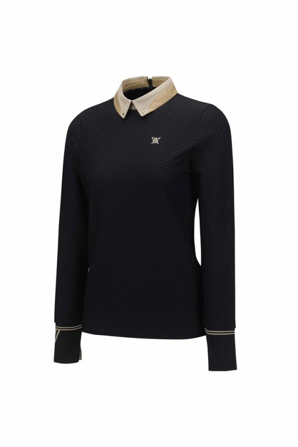 画像3: アニュー ゴルフ ANEW GOLF WOMEN FA BACK ZIP LONG T-SHIRT{-BEA} (3)