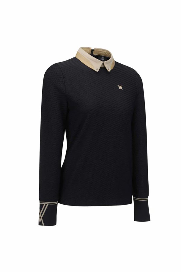 画像4: アニュー ゴルフ ANEW GOLF WOMEN FA BACK ZIP LONG T-SHIRT{-BEA} (4)