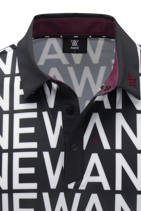 画像5: アニュー ゴルフ ANEW GOLF MEN SM LOGO PATTERN SHORT T-SHIRT{-BEA} (5)