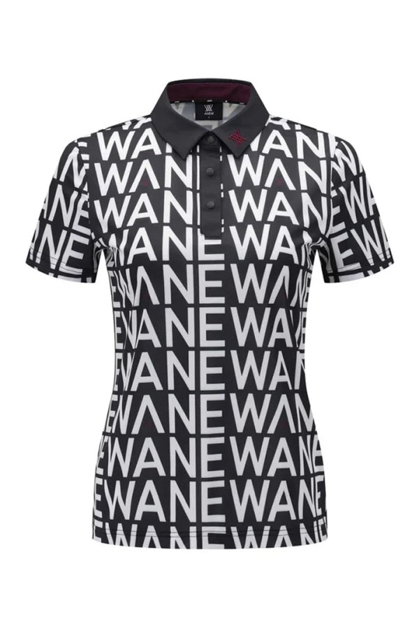 画像1: アニュー ゴルフ ANEW GOLF WOMEN SM LOGO PATTERN SHORT T-SHIRT{-BEA} (1)