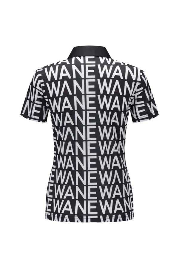 画像2: アニュー ゴルフ ANEW GOLF WOMEN SM LOGO PATTERN SHORT T-SHIRT{-BEA} (2)