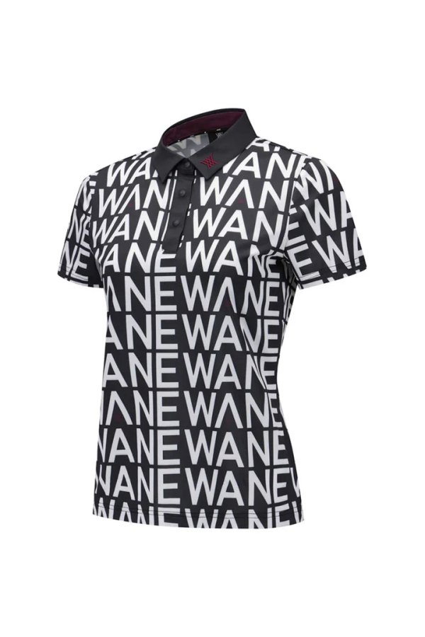 画像3: アニュー ゴルフ ANEW GOLF WOMEN SM LOGO PATTERN SHORT T-SHIRT{-BEA} (3)