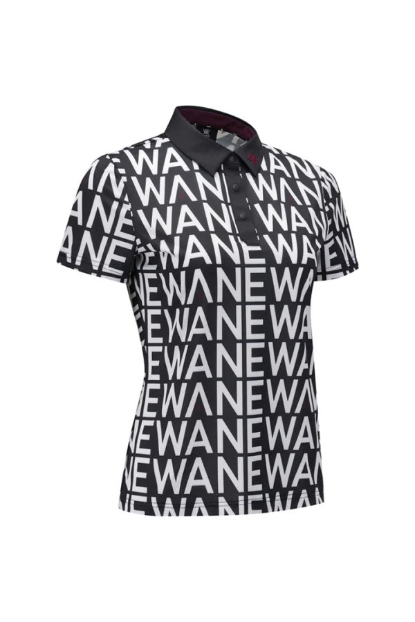 画像4: アニュー ゴルフ ANEW GOLF WOMEN SM LOGO PATTERN SHORT T-SHIRT{-BEA} (4)