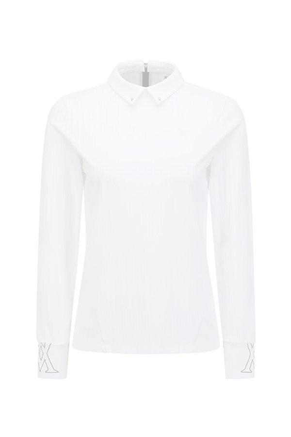 画像1:  {SOLD} アニュー ゴルフ ANEW GOLF WOMEN SOLID BACK ZIP LONG T-SHIRT{-BFS} (1)