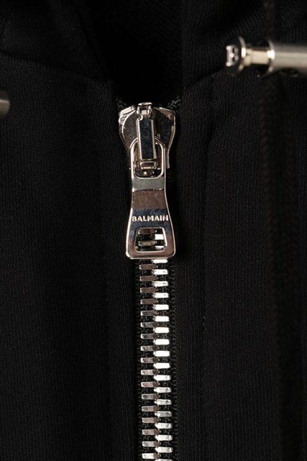 画像3: 【 30%OFF セール140,800円→98,560円】 BALMAIN バルマン BH1 JERSEY BALMAIN FLOCK ZIPPED HOODIE{-BCS} (3)