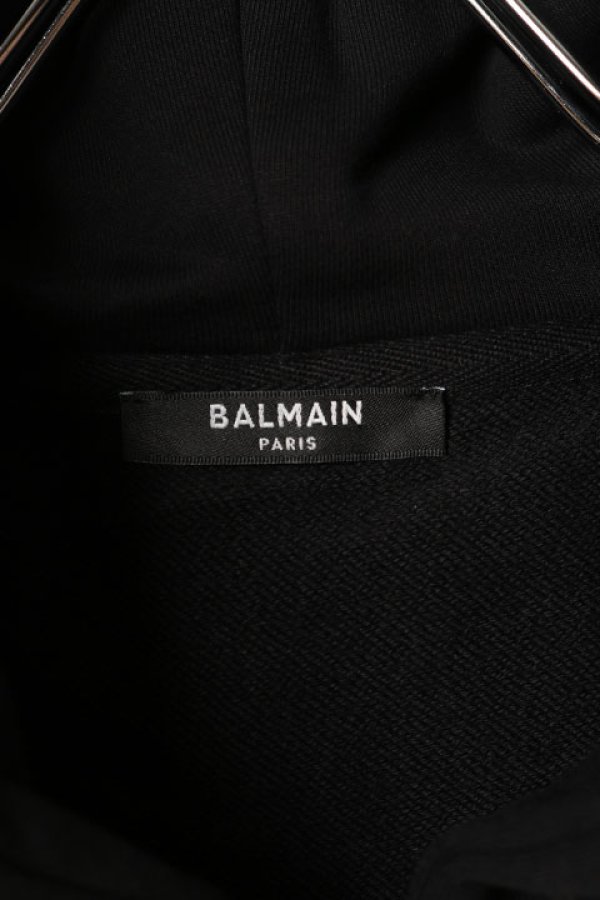 画像4: 【 30%OFF セール140,800円→98,560円】 BALMAIN バルマン BH1 JERSEY BALMAIN FLOCK ZIPPED HOODIE{-BCS} (4)
