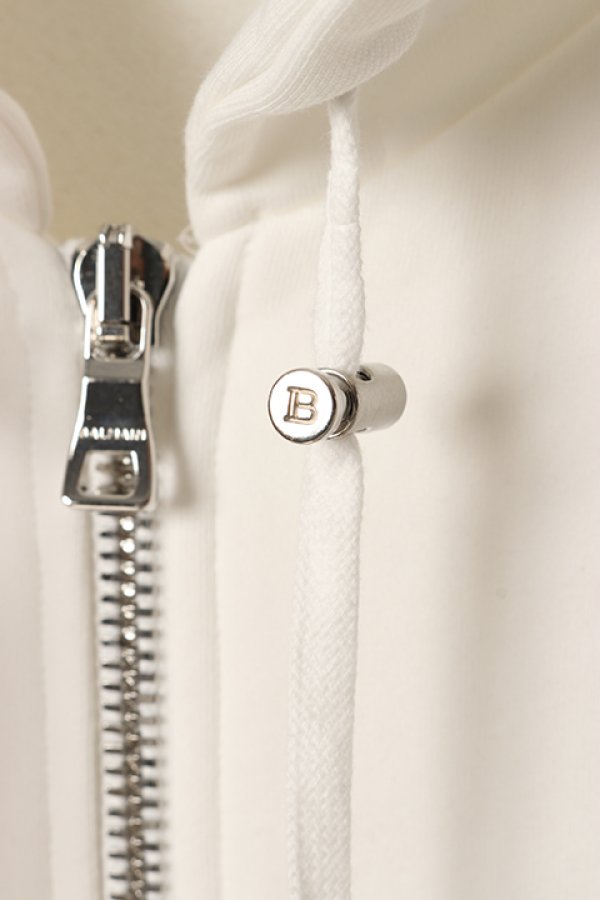 画像3: 【 30%OFF セール140,800円→98,560円】 BALMAIN バルマン BH1 JERSEY BALMAIN FLOCK ZIPPED HOODIE{-BCS} (3)