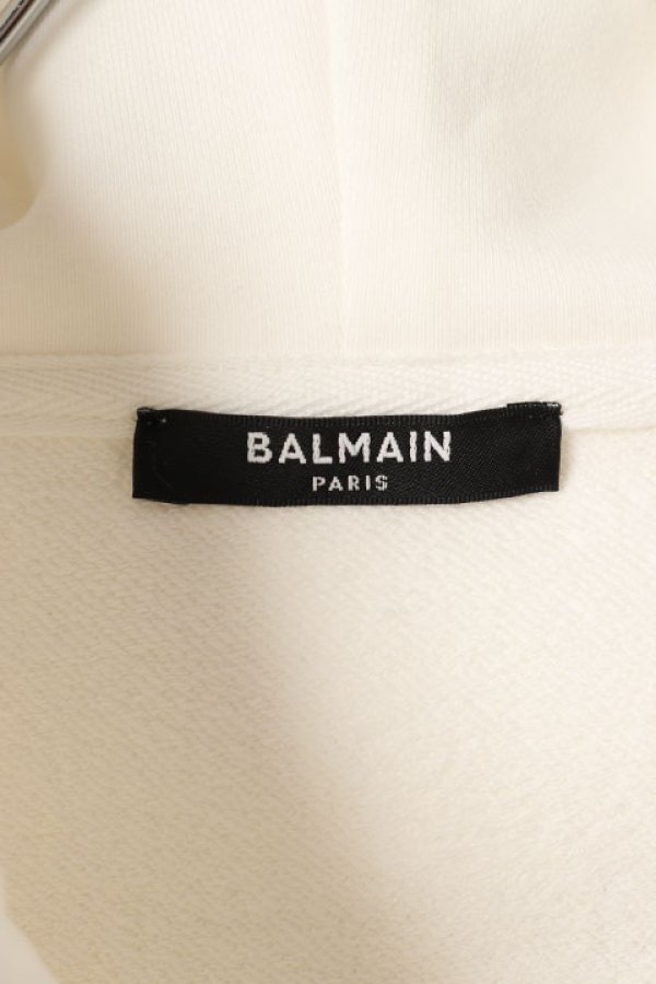 画像4: 【 30%OFF セール140,800円→98,560円】 BALMAIN バルマン BH1 JERSEY BALMAIN FLOCK ZIPPED HOODIE{-BCS} (4)
