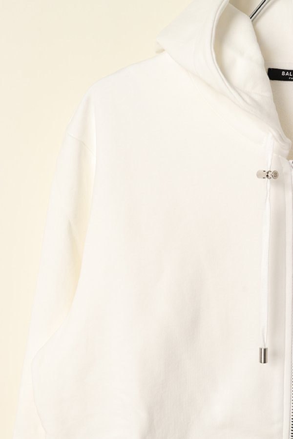 画像5: 【 30%OFF セール140,800円→98,560円】 BALMAIN バルマン BH1 JERSEY BALMAIN FLOCK ZIPPED HOODIE{-BCS} (5)