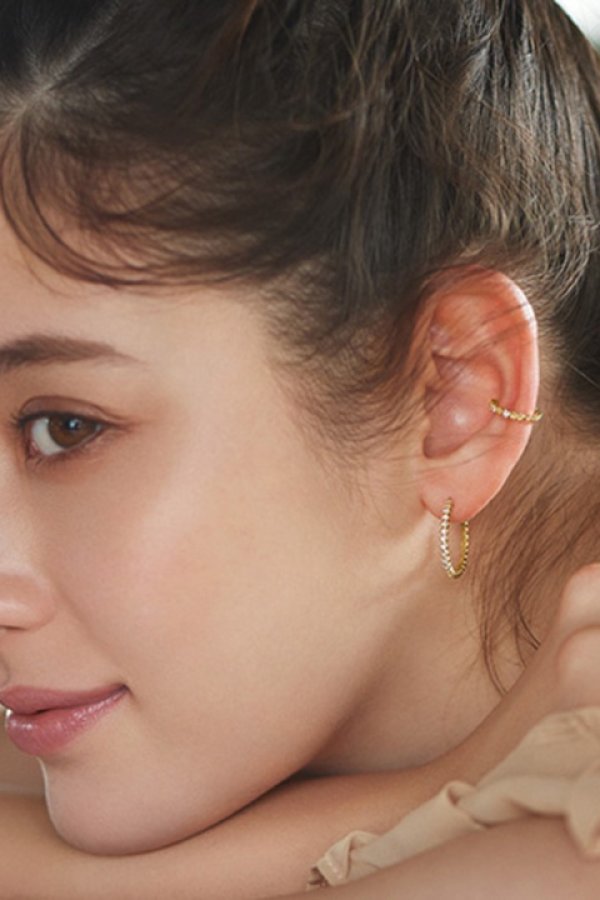 画像5: 【 30%OFF セール169,400円→118,580円】 AHKAH アーカー ビリーヴフープピアス{AK1624010400-BJA} (5)