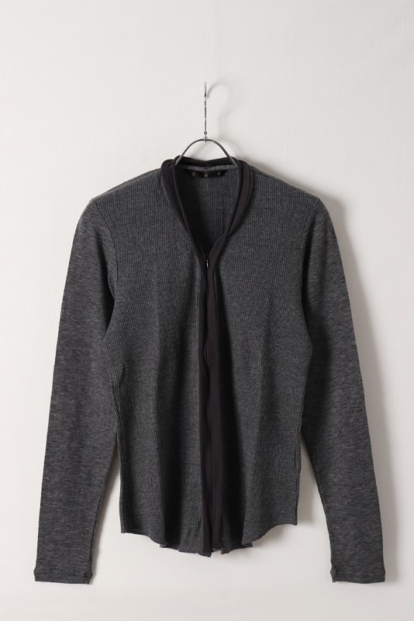 画像1: ato アトウ グランコット26/-ワッフルジップアップカットソー{-ABA} (1)