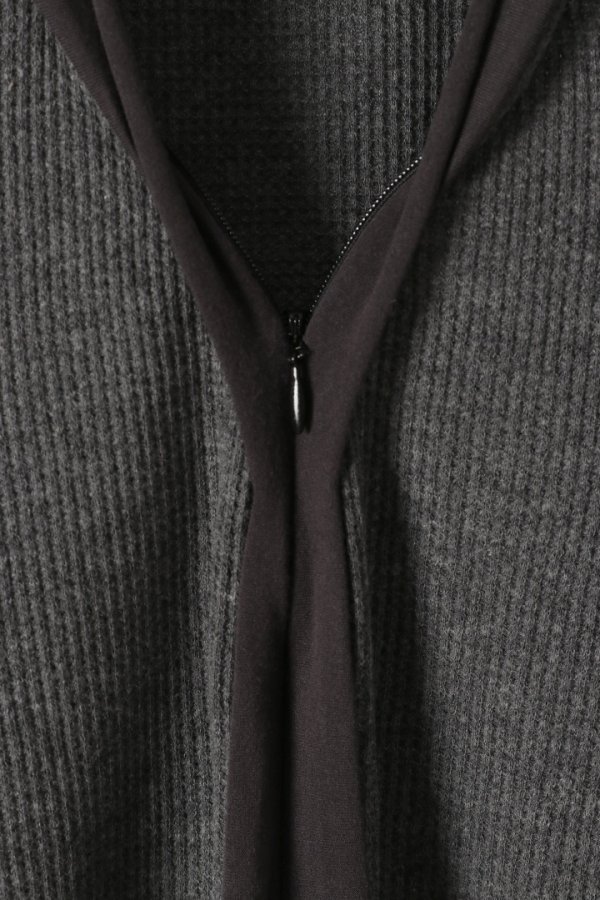 画像3: ato アトウ グランコット26/-ワッフルジップアップカットソー{-ABA} (3)