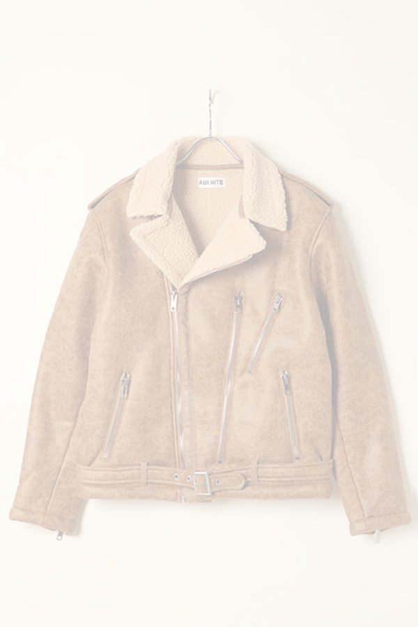 画像1:   AUI NITE アウィナイト mouton biker jacket{-BBA} (1)