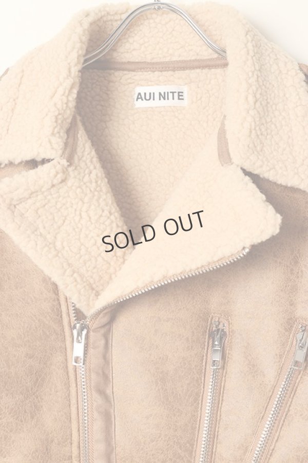 画像2: {SOLD}AUI NITE アウィナイト mouton biker jacket{-BBA} (2)