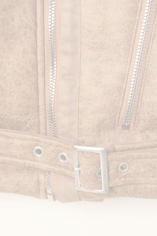 画像4:   AUI NITE アウィナイト mouton biker jacket{-BBA} (4)