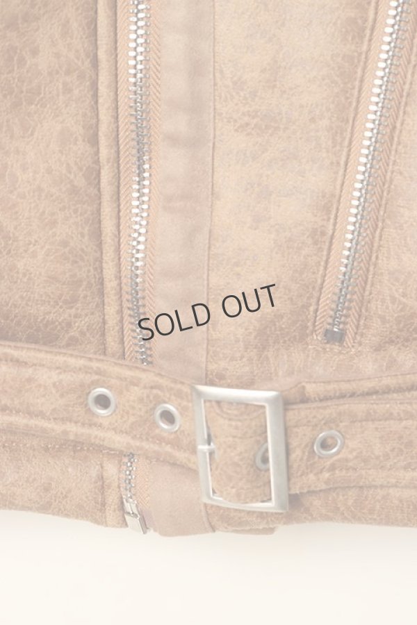 画像4: {SOLD}AUI NITE アウィナイト mouton biker jacket{-BBA} (4)