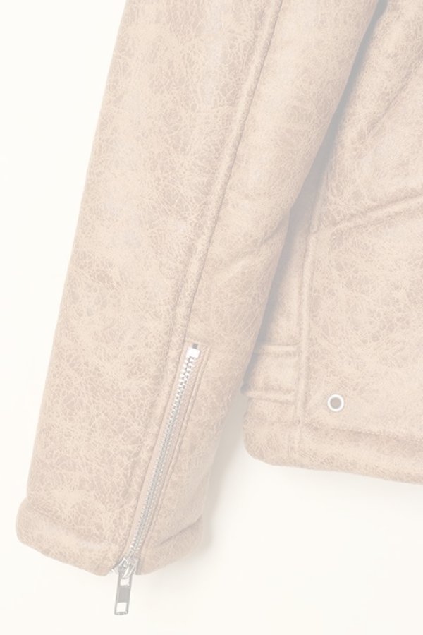 画像5:   AUI NITE アウィナイト mouton biker jacket{-BBA} (5)
