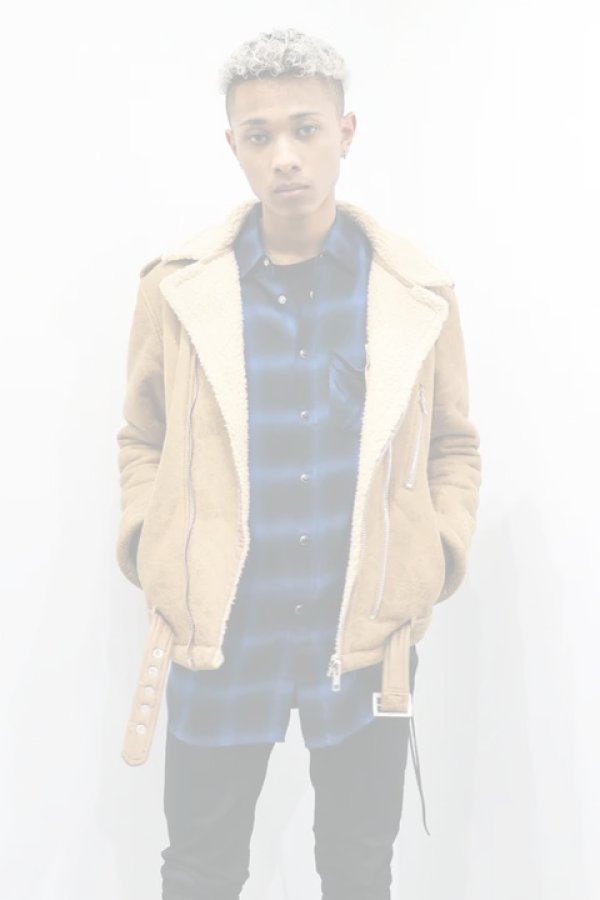 画像8:   AUI NITE アウィナイト mouton biker jacket{-BBA} (8)