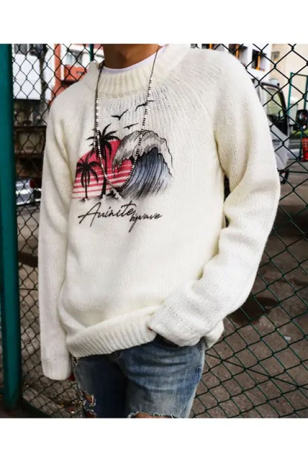 画像7: 【 30%OFF セール27,500円→19,250円】 AUI NITE アウィナイト Big wave knit{-BBA} (7)