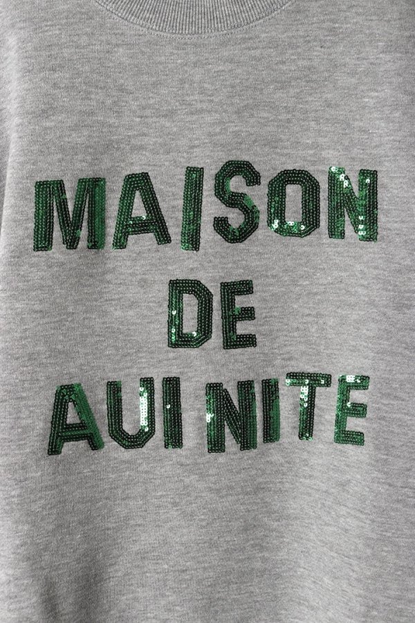 画像2: AUI NITE アウィナイト sequin logo sweat{-BFA} (2)