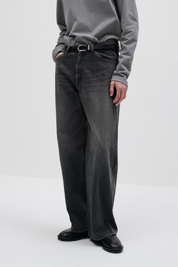 画像1: ATTACHMENT アタッチメント 11オンスデニム ワイドジーンズ{-BFS} (1)