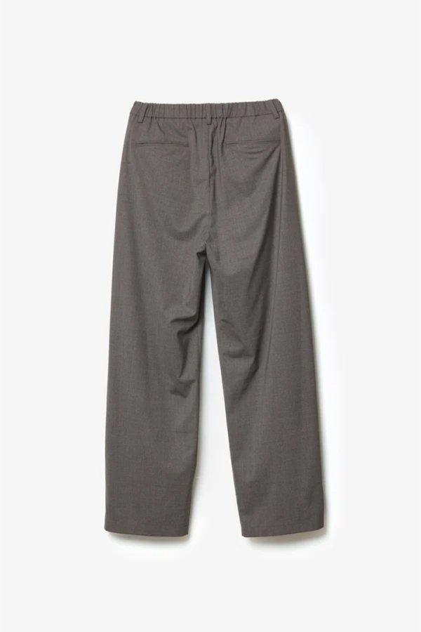 画像2: ATTACHMENT アタッチメント ウール/トリアセテート ストレッチトロ 1タックワイドパンツ{-BFS} (2)