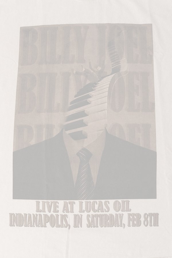 画像4:   Billy Joel Print Round Neck T-shirt{-BFS} (4)