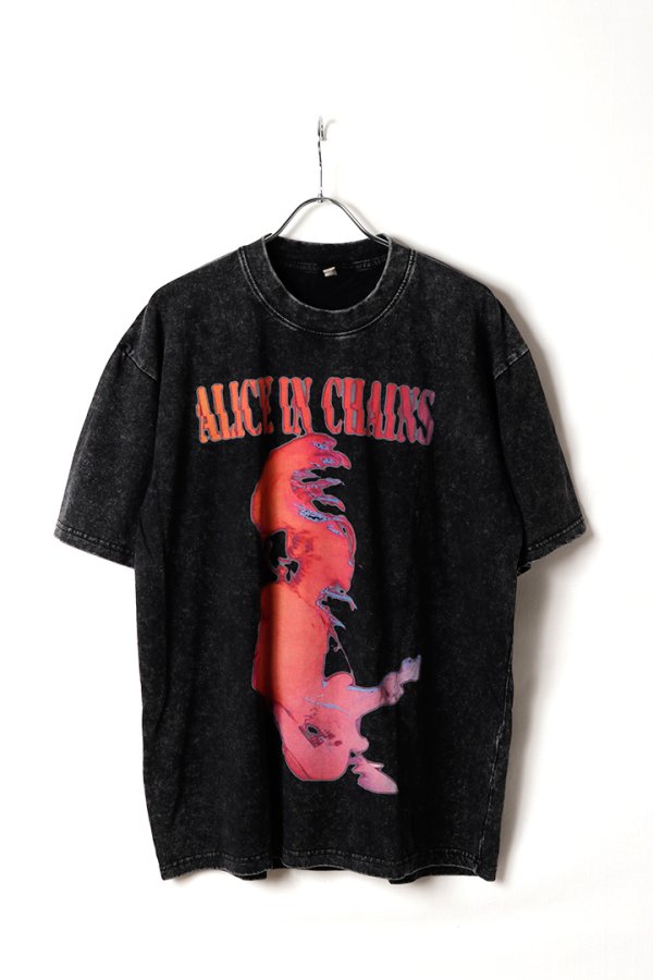 画像1: Alice In Chains Print Round Neck T-shirt{-BFS} (1)