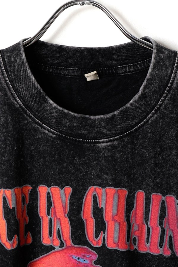 画像2: Alice In Chains Print Round Neck T-shirt{-BFS} (2)