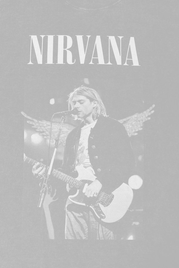 画像4:   NIRVANA Print Round Neck T-shirt{-BFS} (4)