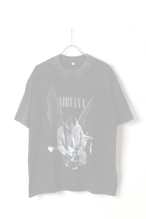 画像1:   NIRVANA Print Round Neck T-shirt{-BFS} (1)