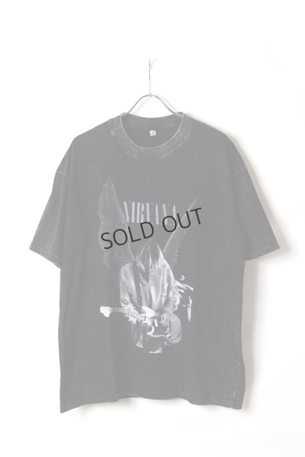 画像1: NIRVANA Print Round Neck T-shirt{-BFS} (1)
